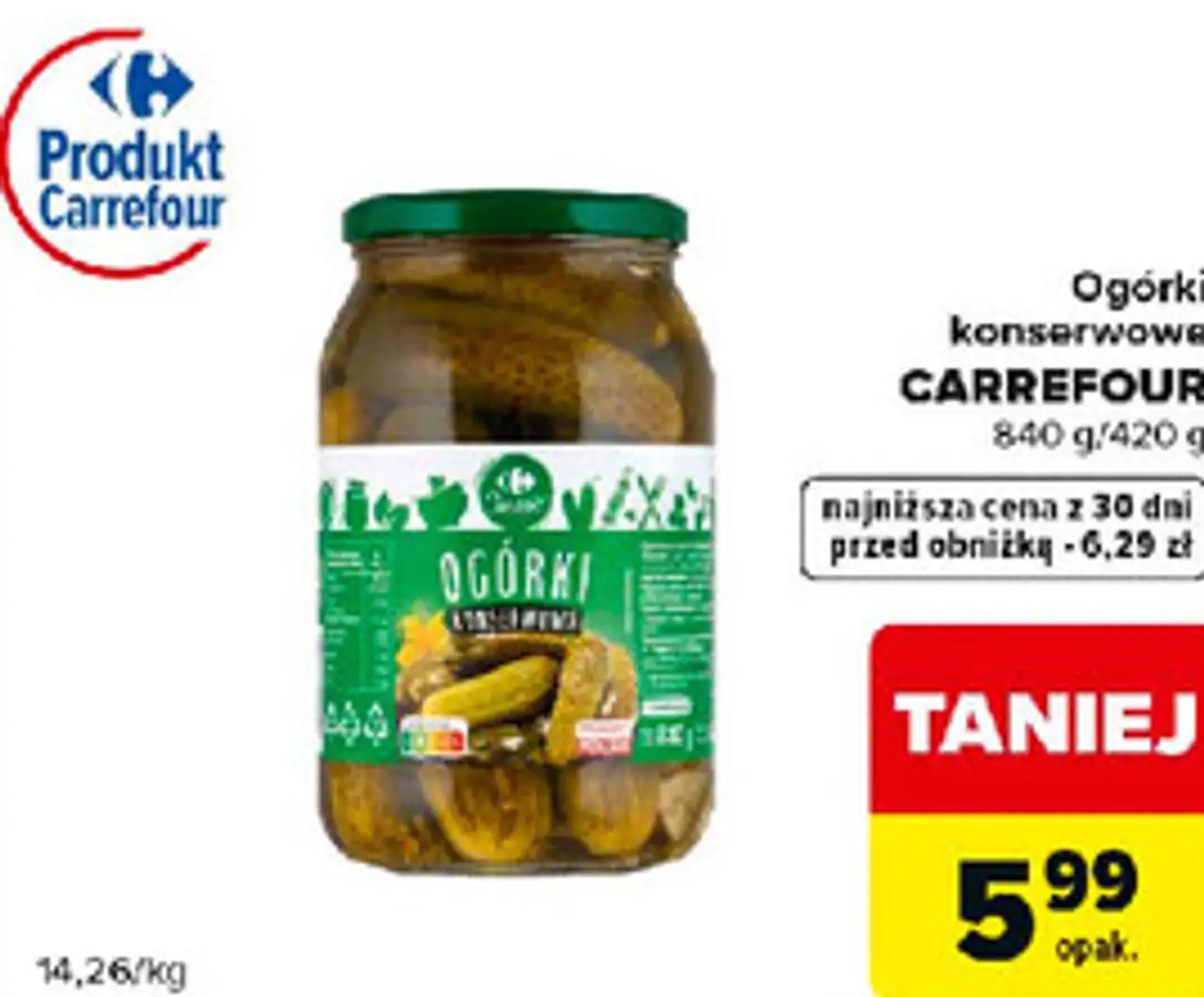 Ogórki konserwowe CARREFOUR