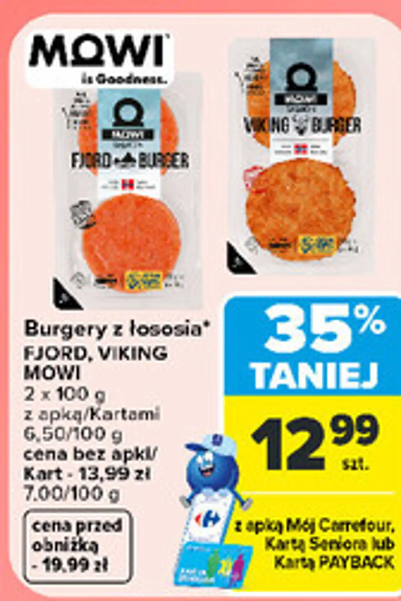 Burgery z łososia FJORD, VIKING MOWI