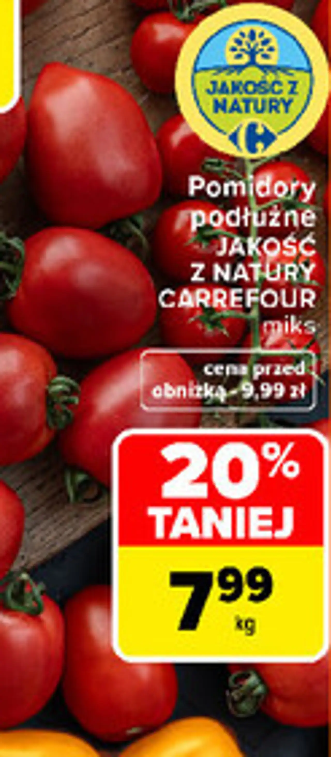 Pomidory podłużne JAKOŚĆ Z NATURY CARREFOUR miks