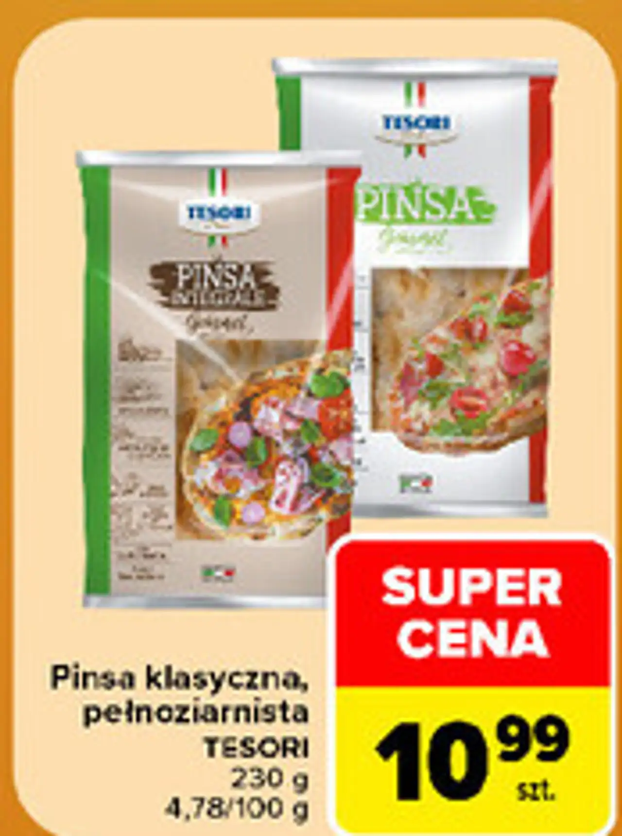Pinsa klasyczna, pełnoziarnista Tesori