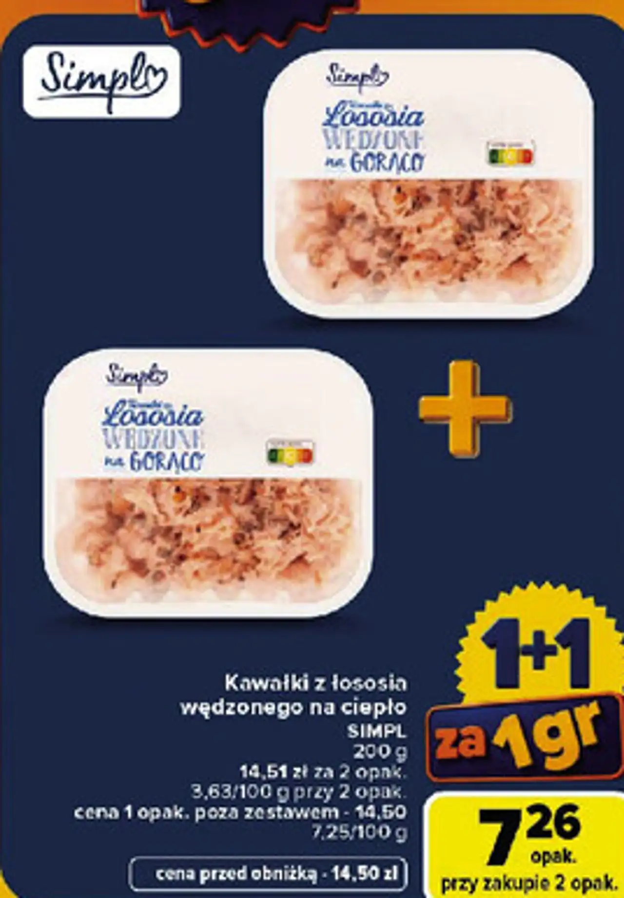 Kawałki z łososia wędzonego na ciepło SIMPL