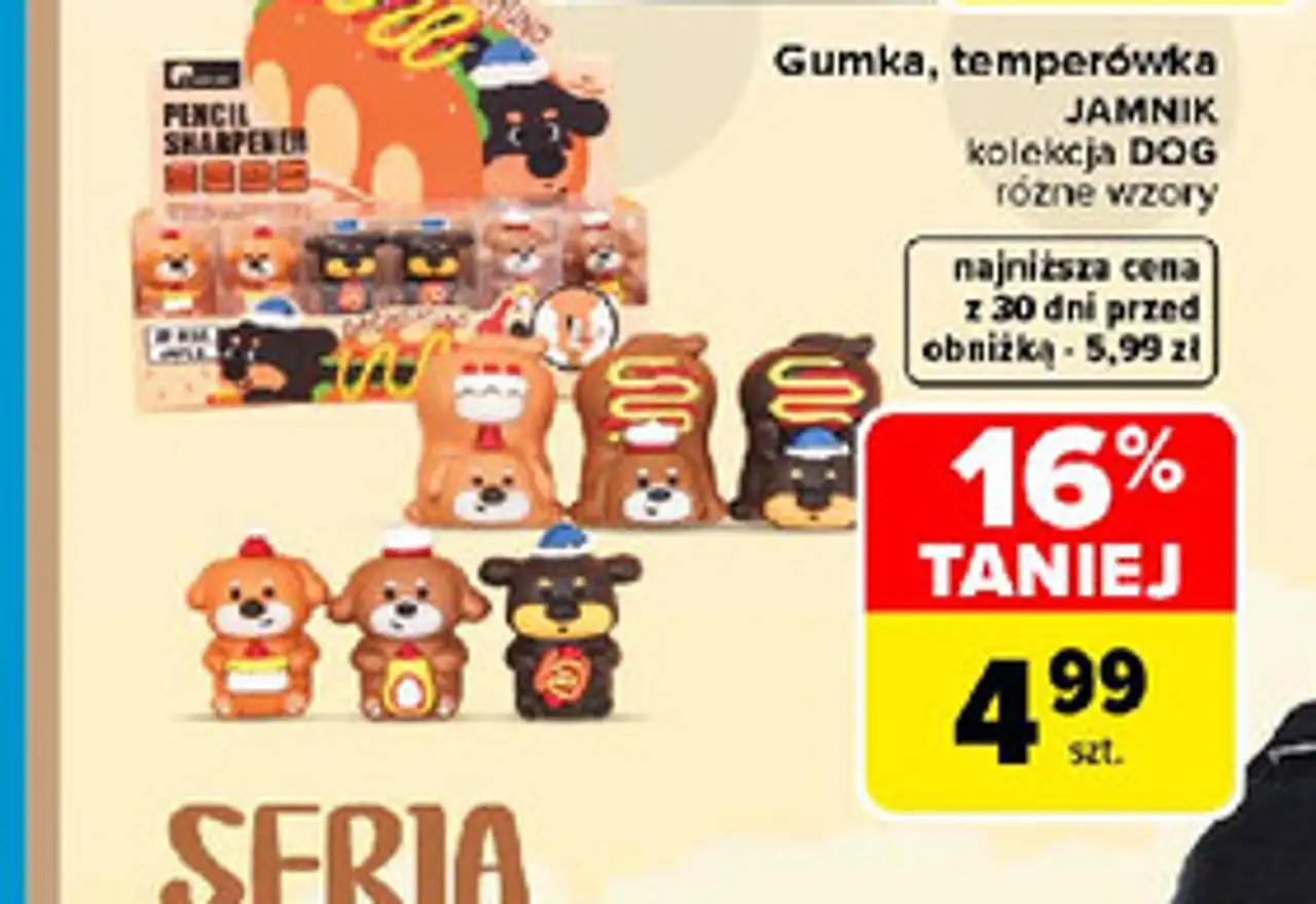 Gumka, temperówka JAMNIK, kolekcja DOG