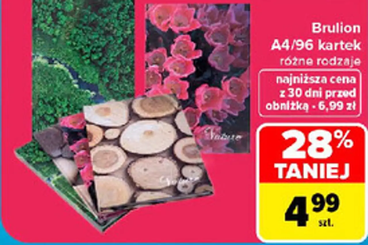 Brulion A4/96 kartek różne rodzaje