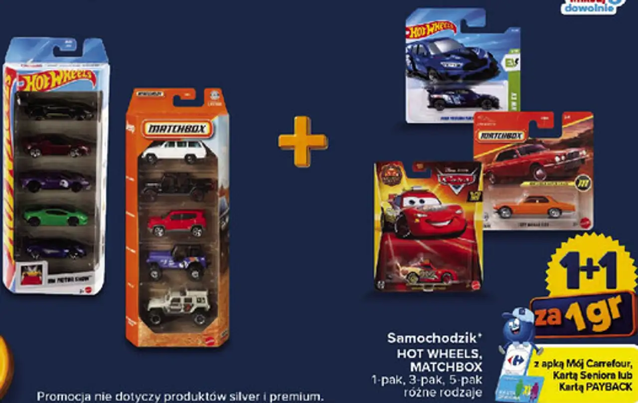 Samochodzik HOT WHEELS, MATCHBOX, 1-pak, 3-pak, 5-pak