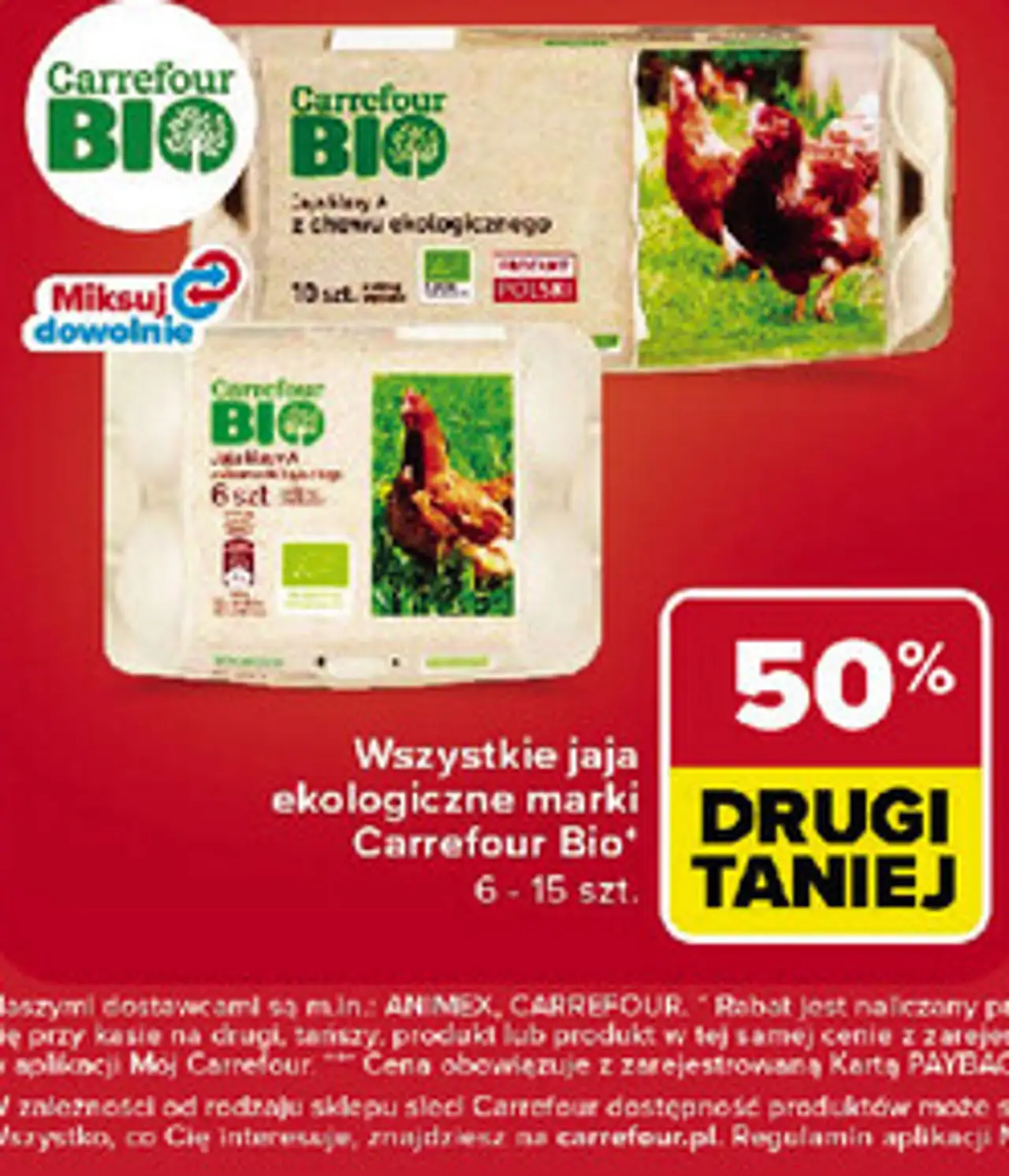 Wszystkie jaja ekologiczne marki Carrefour Bio