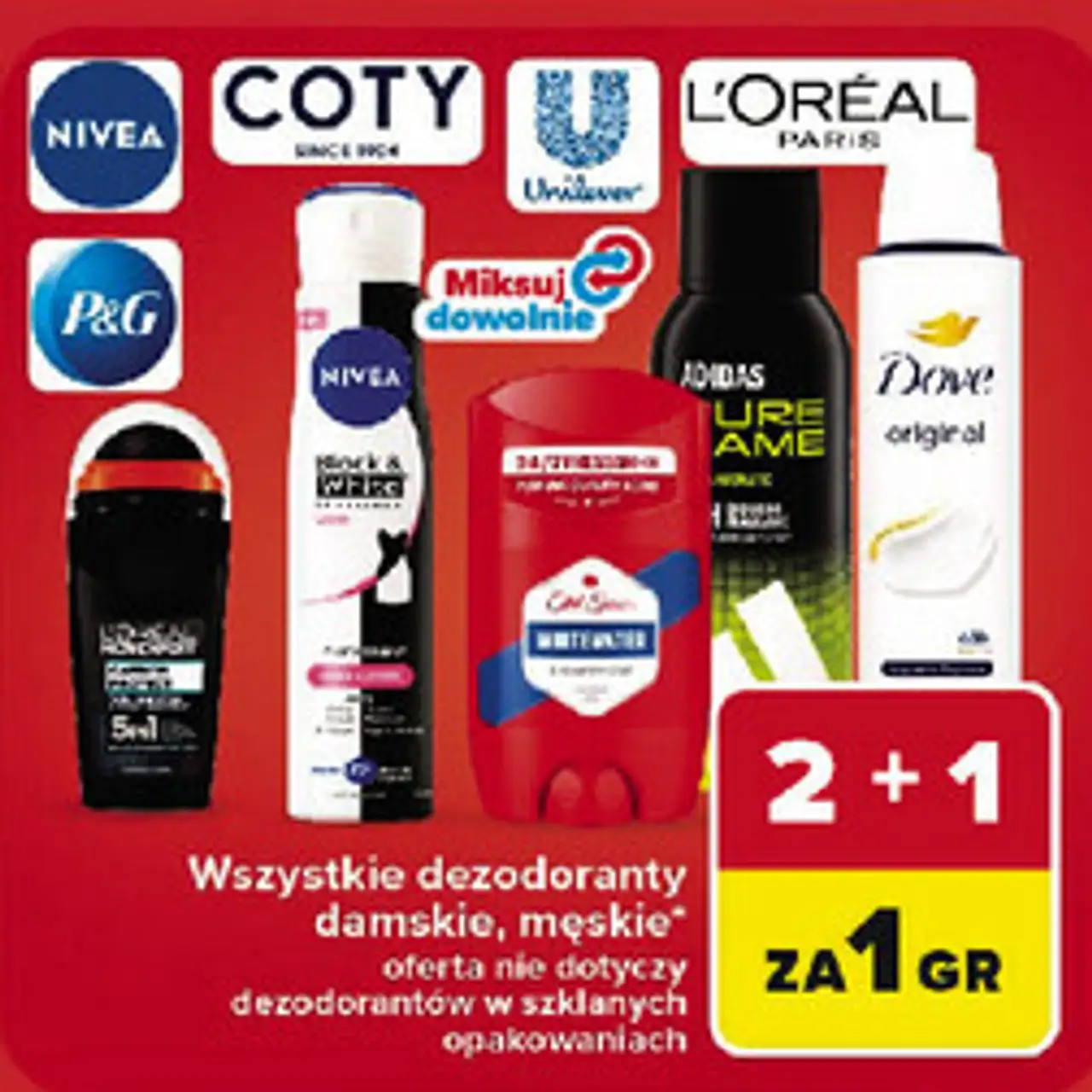 Wszystkie dezodoranty damskie, męskie Nivea, Coty, Unilever, L'Oreal, P&G