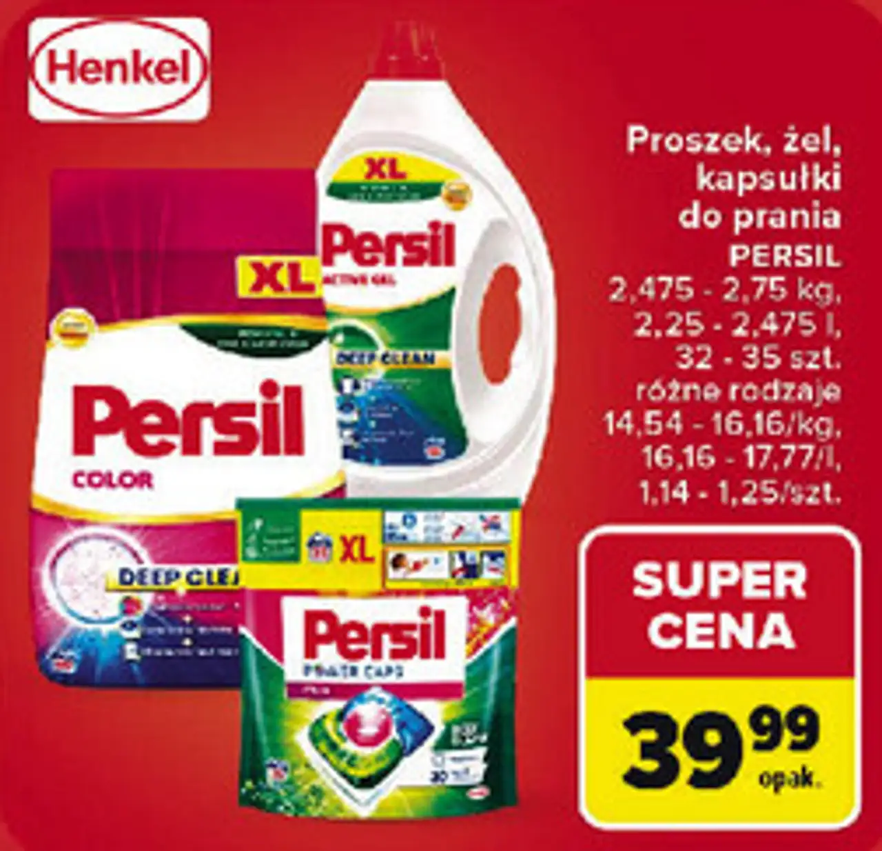 Proszek, żel, kapsułki do prania Persil