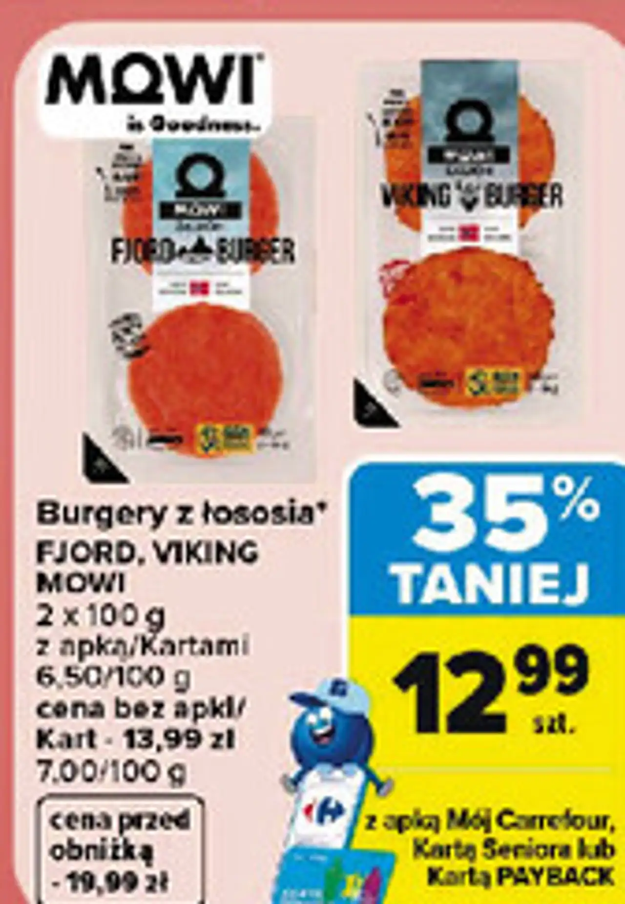 Burgery z łososia FJORD, VIKING MOWI, 2 x 100 g
