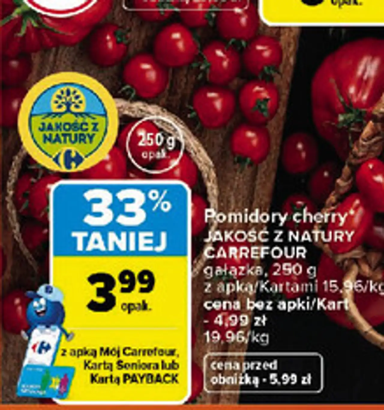 Pomidory cherry JAKOŚĆ Z NATURY CARREFOUR gałązka