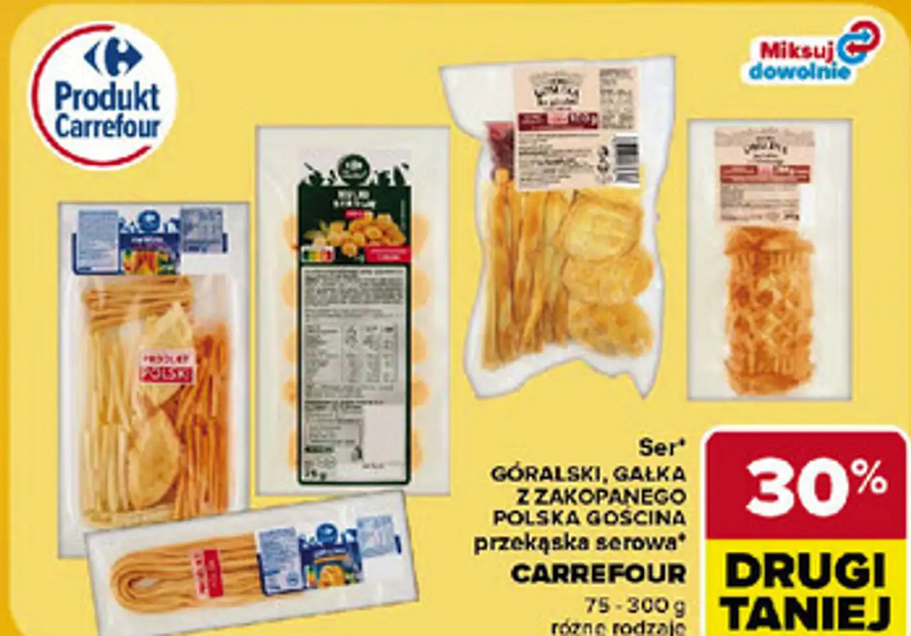 Ser góralski, gałka z Zakopanego, przekąska serowa Carrefour, Polska Gościna