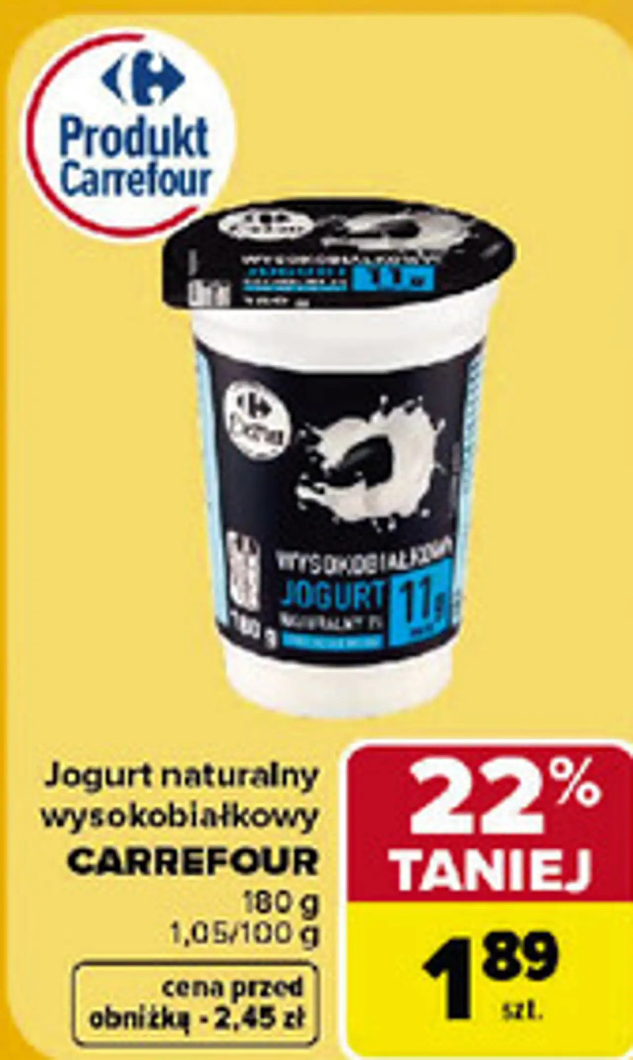 Jogurt naturalny wysokobiałkowy Carrefour