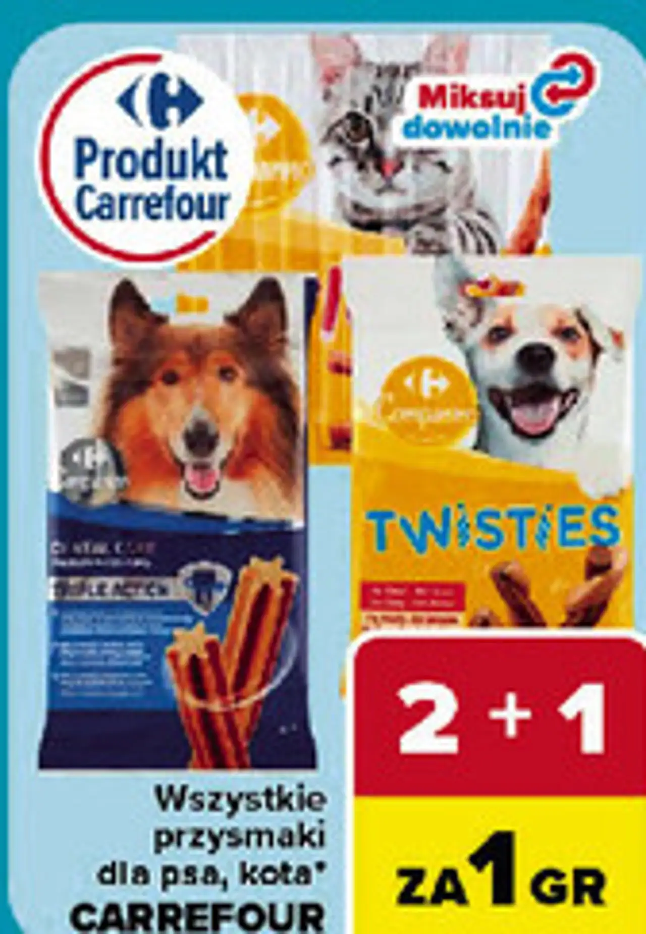 Wszystkie przysmaki dla psa, kota CARREFOUR