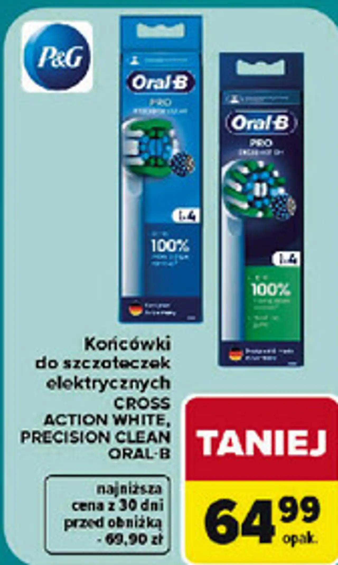 Końcówki do szczoteczek elektrycznych Cross Action White, Precision Clean Oral-B