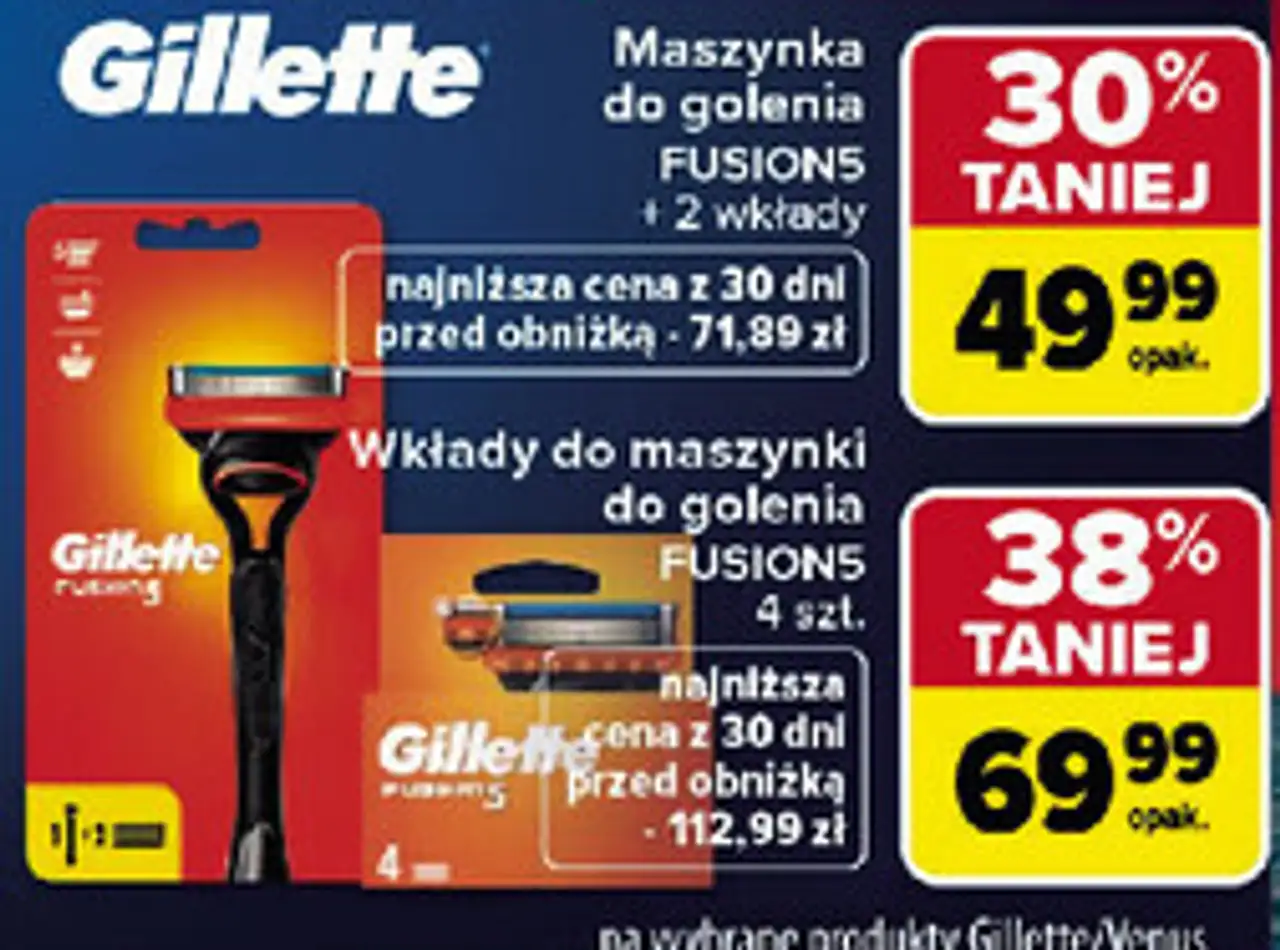 Maszynka do golenia lub wkłady Gillette Fusion5