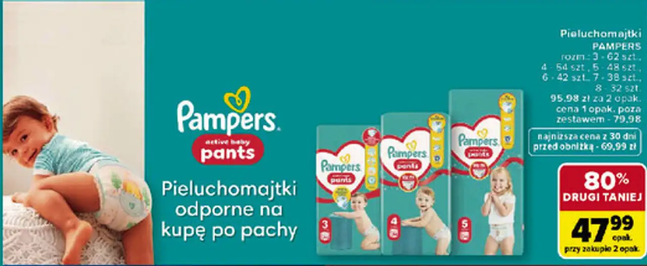 Pieluchomajtki Pampers active baby pants