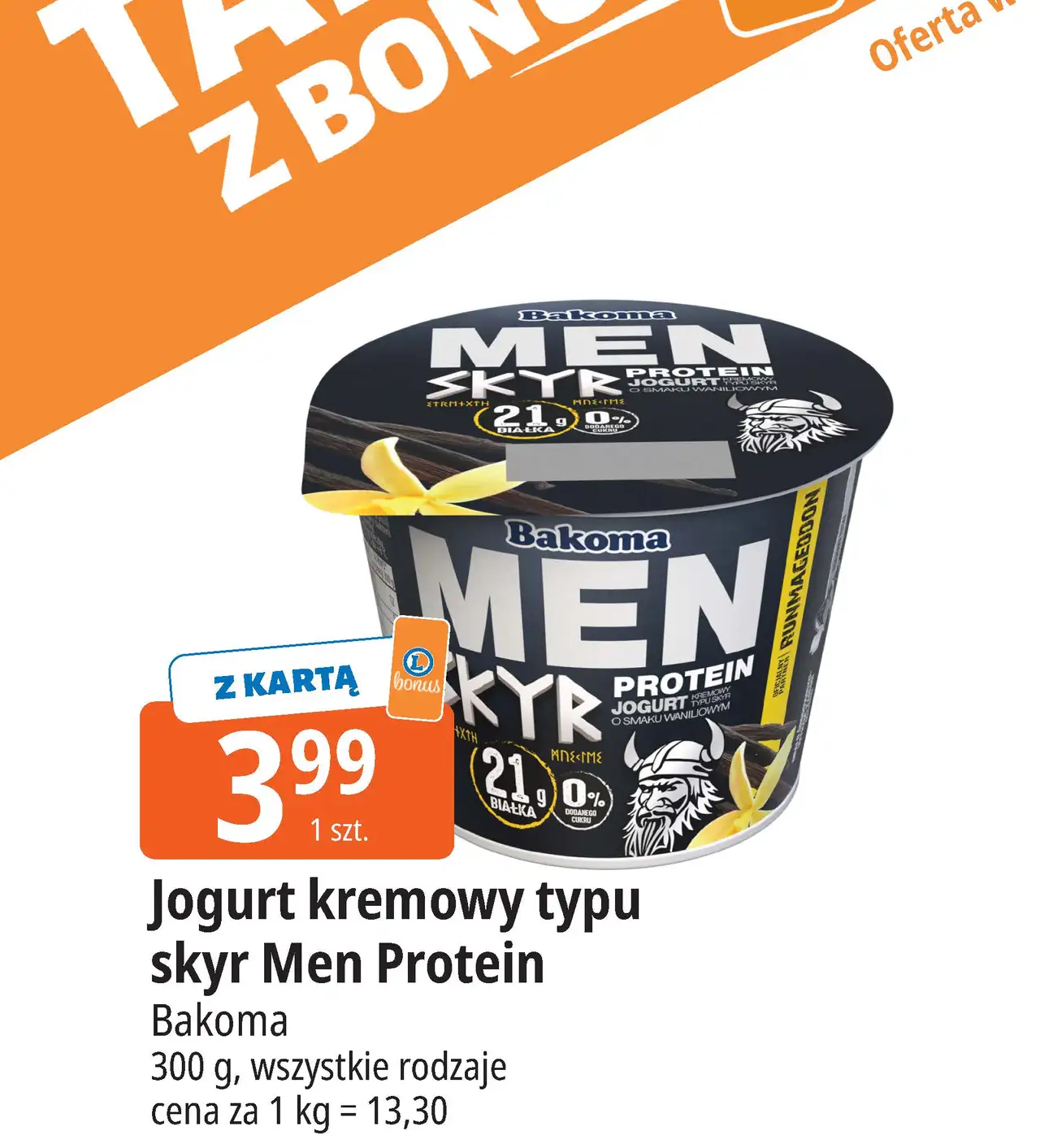 Jogurt kremowy typu skyr Men Protein Bakoma
