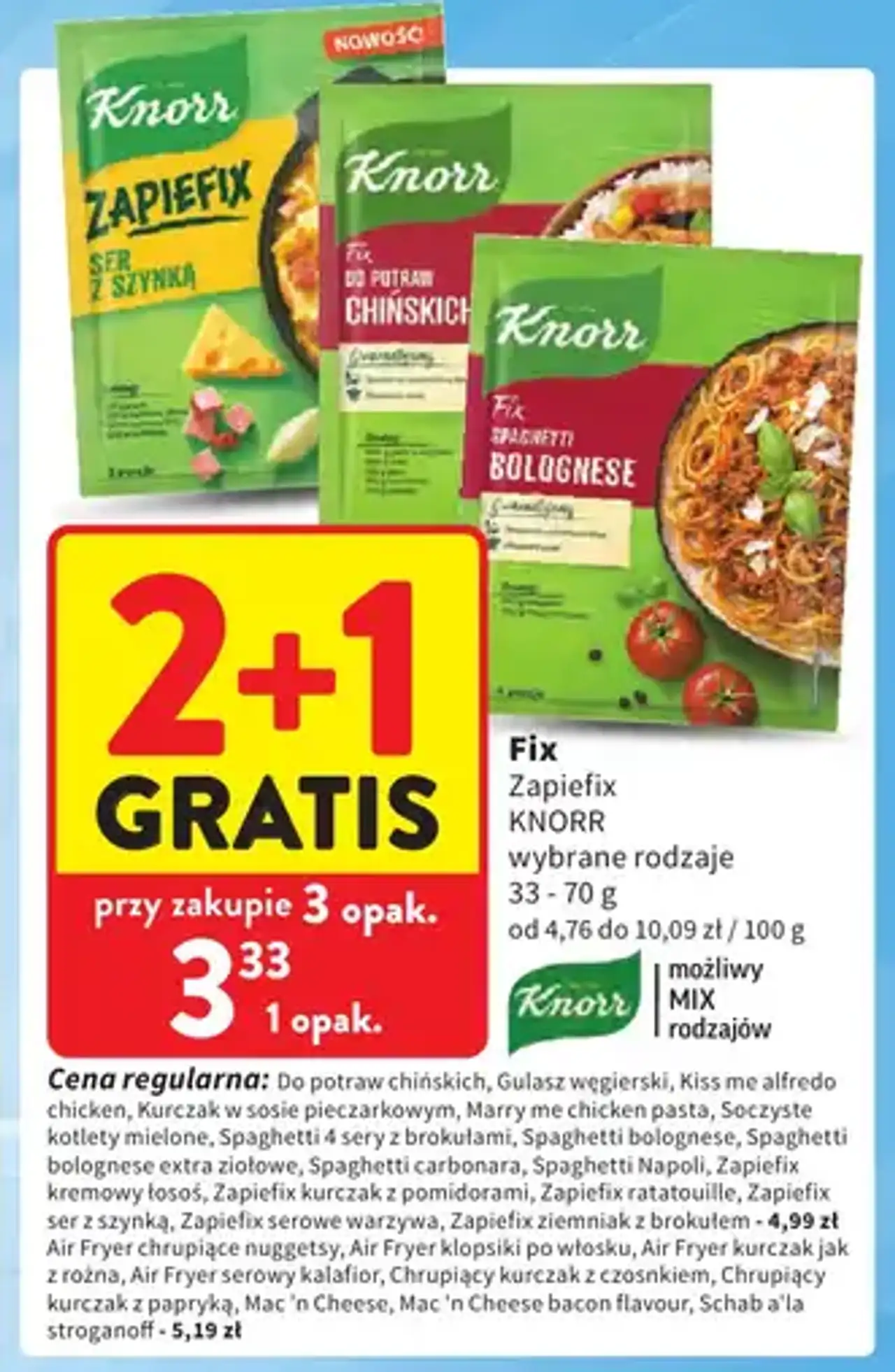 Fix, Zapiefix Knorr wybrane rodzaje