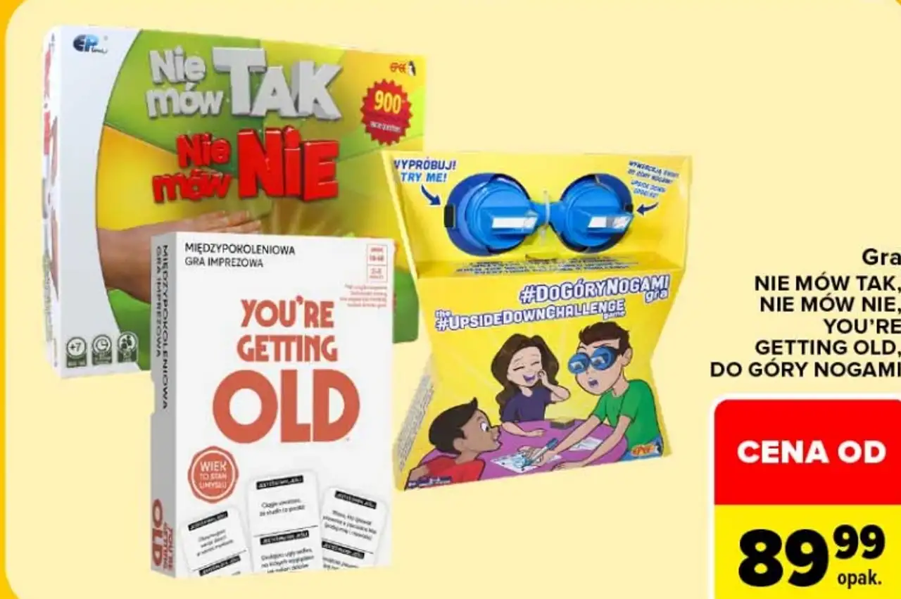 Gra Nie mów tak, nie mów nie, You're getting old lub Do góry nogami