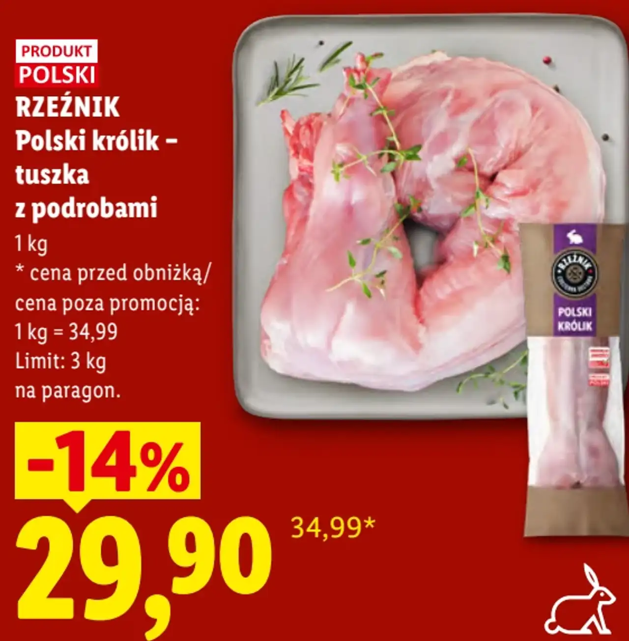 RZEŹNIK Polski królik - tuszka z podrobami