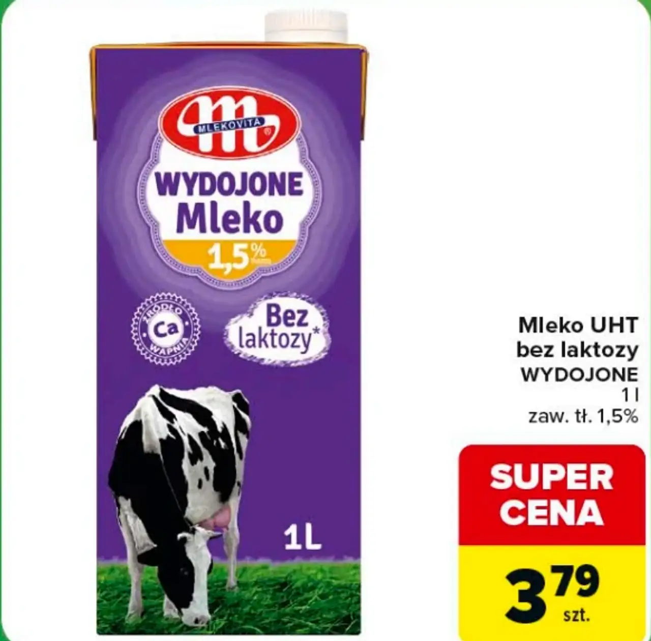Mleko UHT bez laktozy WYDOJONE Mlekovita