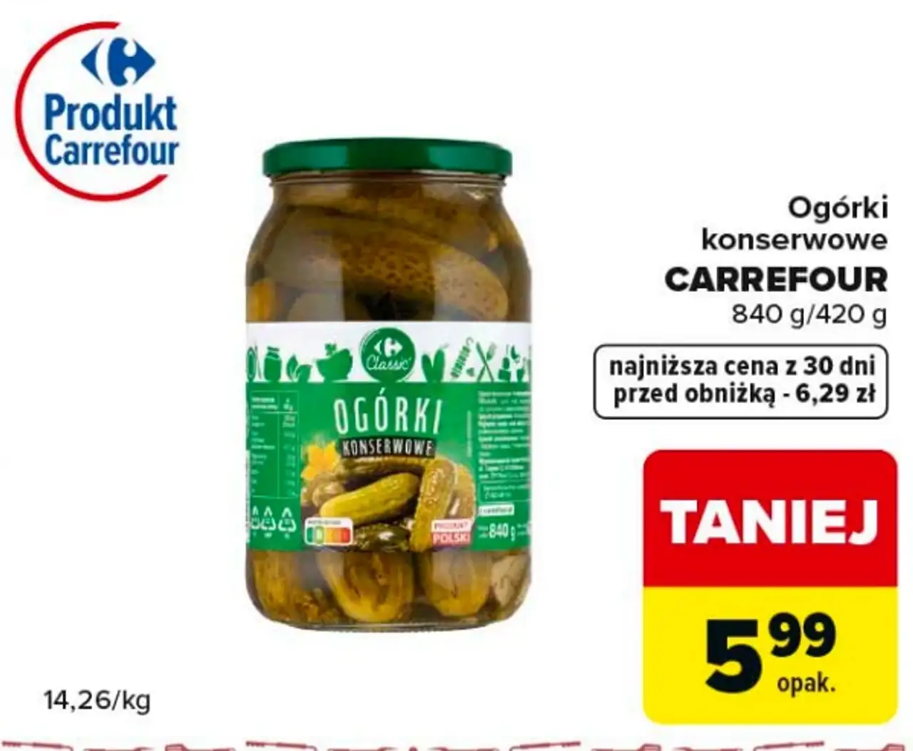 Ogórki konserwowe Carrefour