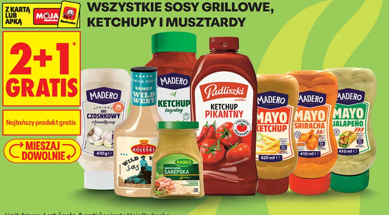 Sosy grillowe, keczupy i musztardy Madero, Roleski, Kamis, Pudliszki