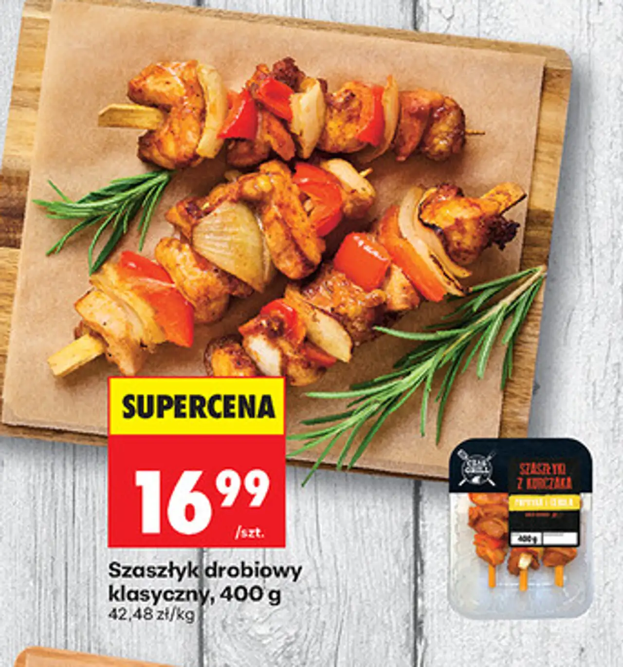 Szaszłyk drobiowy klasyczny Czas na Grill, 400 g
