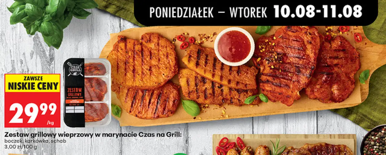 Zestaw grillowy wieprzowy w marynacie Czas na Grill: boczek, karkówka, schab