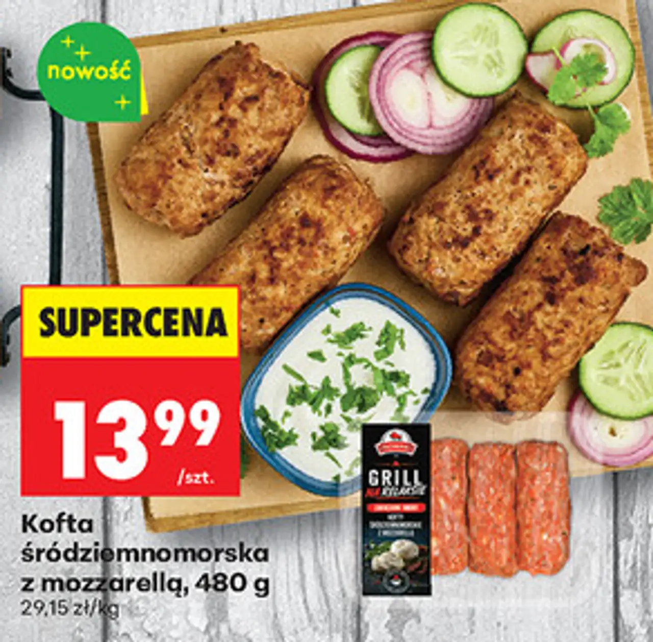 Kofta śródziemnomorska z mozzarellą Czas na Grill