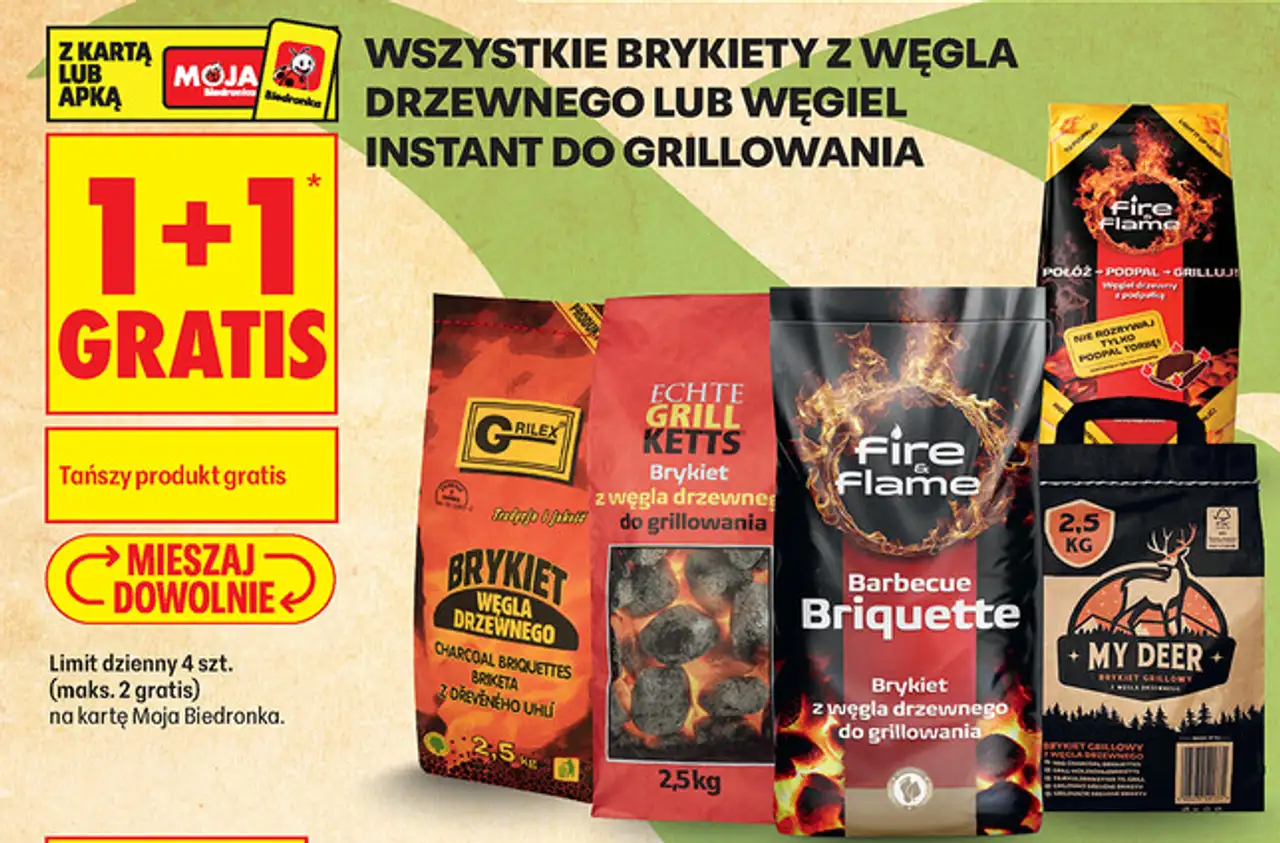 Wszystkie brykiety z węgla drzewnego lub węgiel instant do grillowania