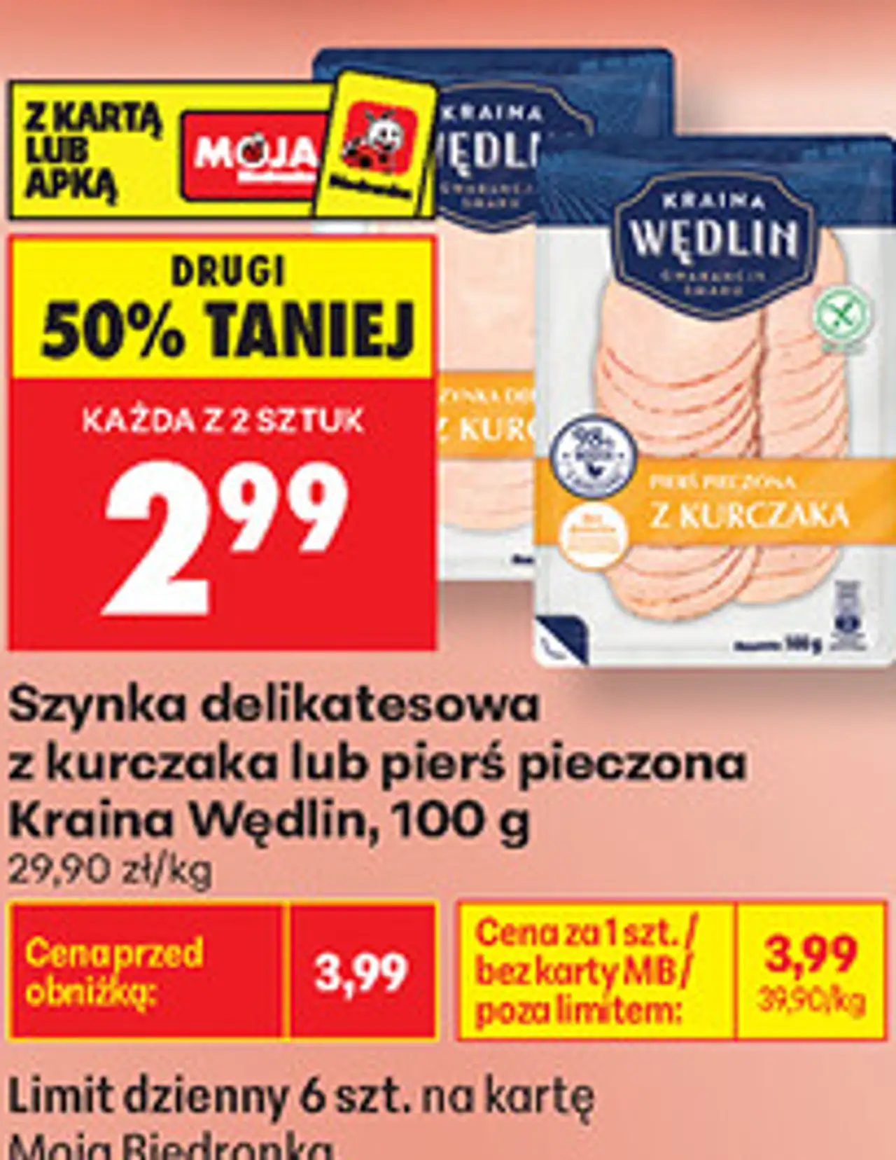 Szynka delikatesowa z kurczaka lub pierś pieczona Kraina Wędlin