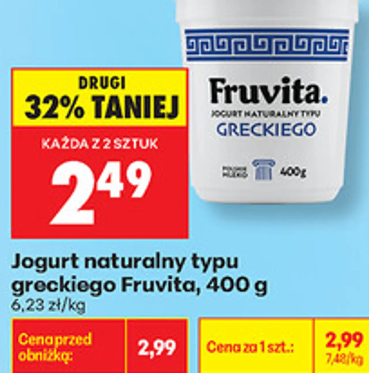 Jogurt naturalny typu greckiego Fruvita