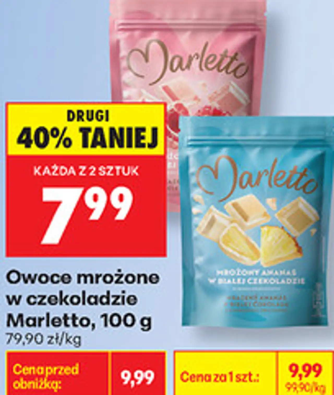 Owoce mrożone w czekoladzie Marletto, 100 g
