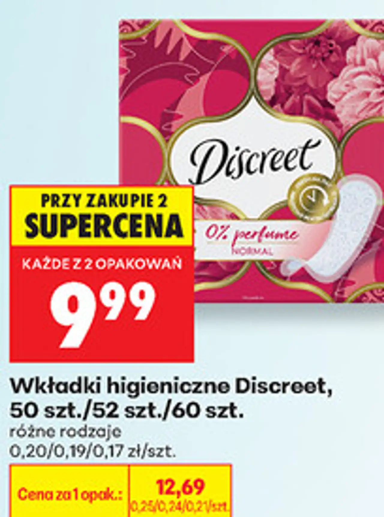 Wkładki higieniczne Discreet, 50 szt./52 szt./60 szt.