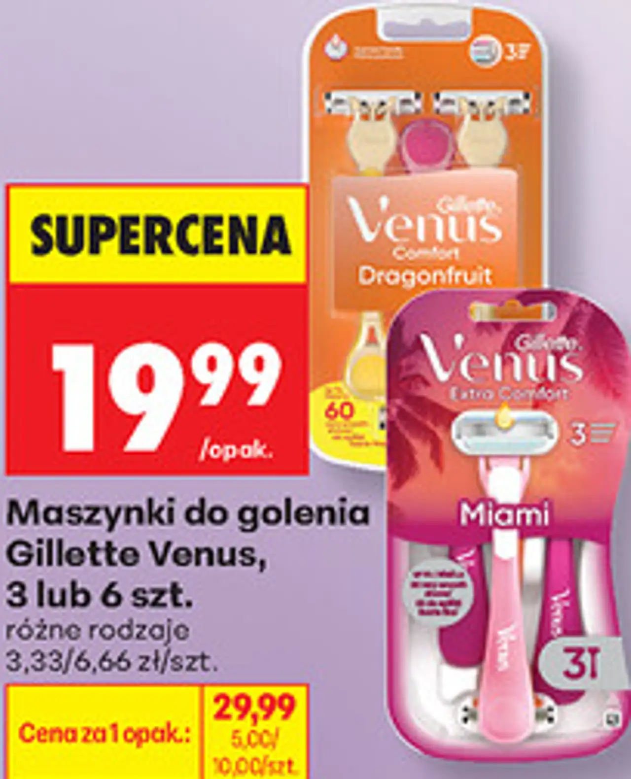 Maszynki do golenia Gillette Venus, 3 lub 6 szt.