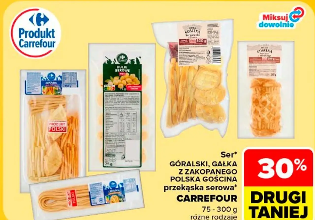 Ser góralski, gałka z Zakopanego Polska Gościna, przekąska serowa Carrefour