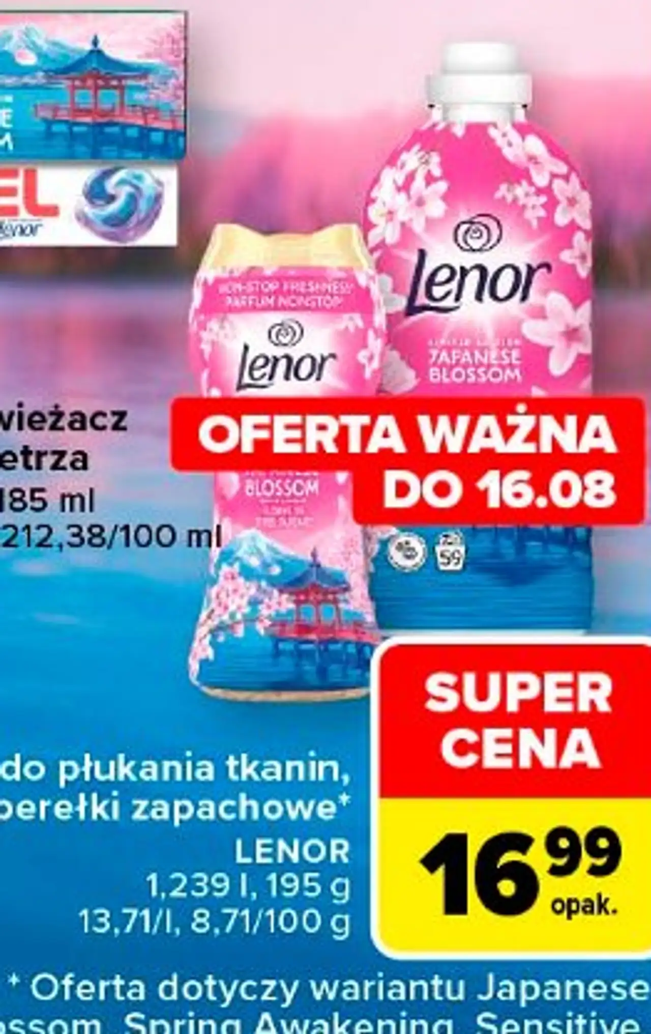 Płyn do płukania tkanin, perełki zapachowe Lenor