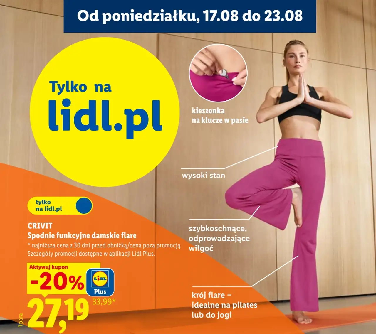 CRIVIT Spodnie funkcyjne damskie flare