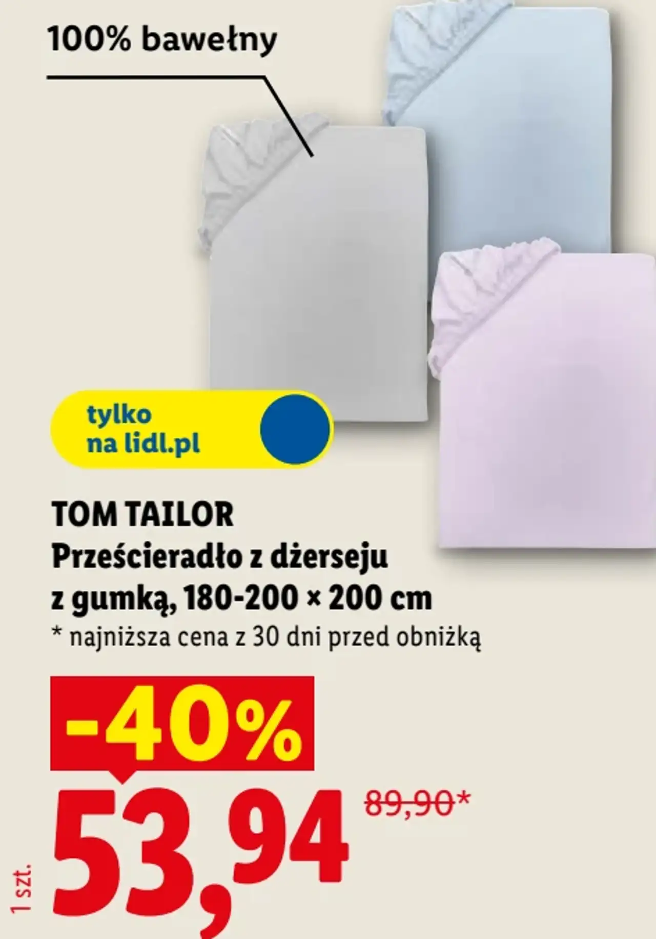TOM TAILOR Prześcieradło z dżerseju z gumką, 180-200 x 200 cm