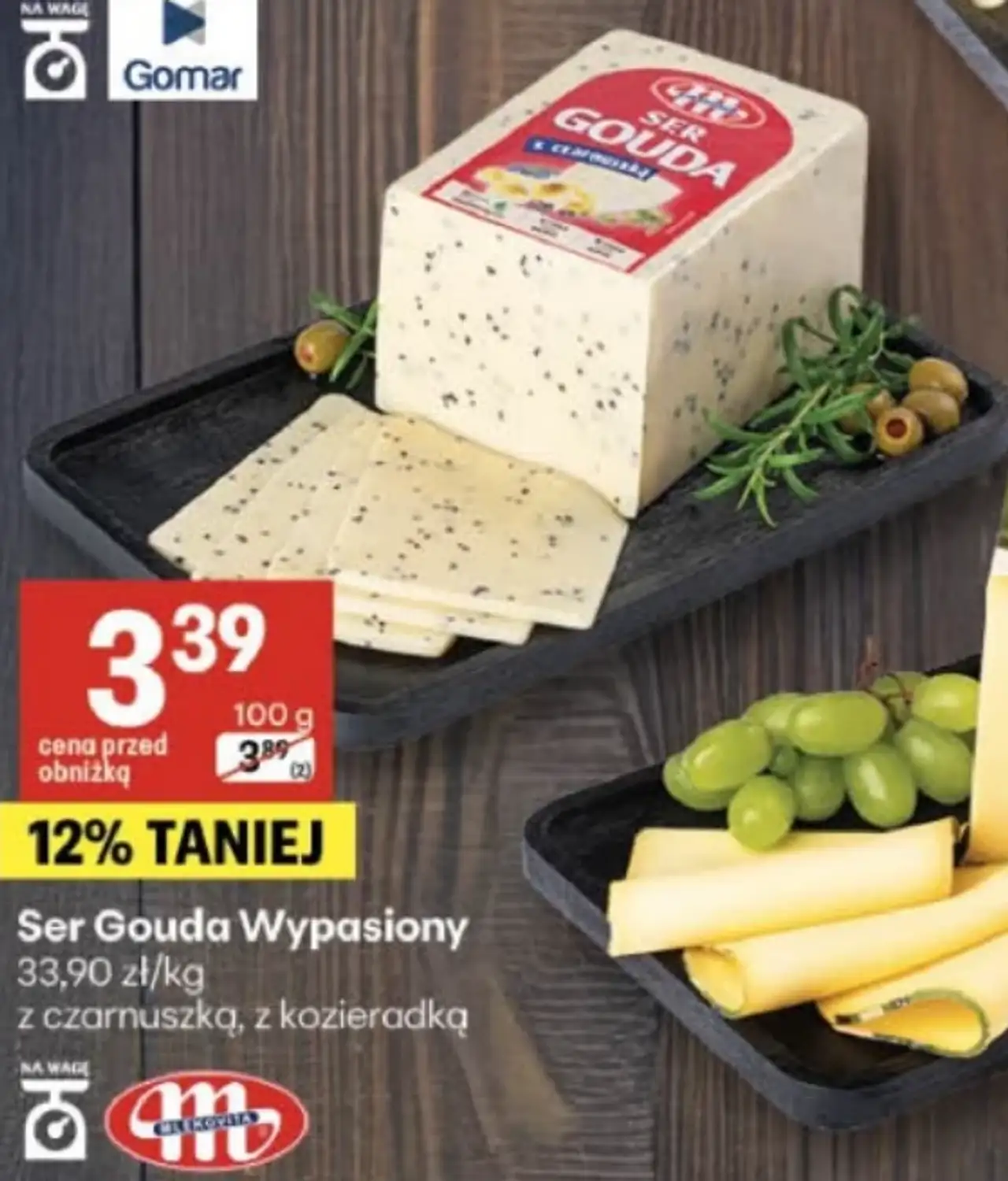 Ser Gouda Wypasiony Mlekovita z czarnuszką, z kozieradką