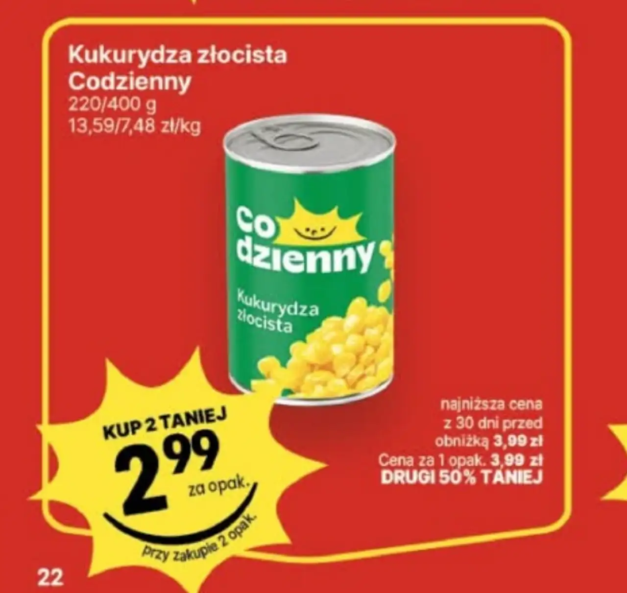 Kukurydza złocista Codzienny