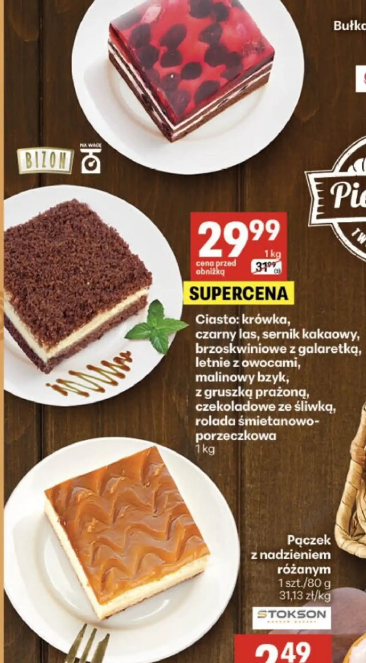 Ciasto na wagę Bizon