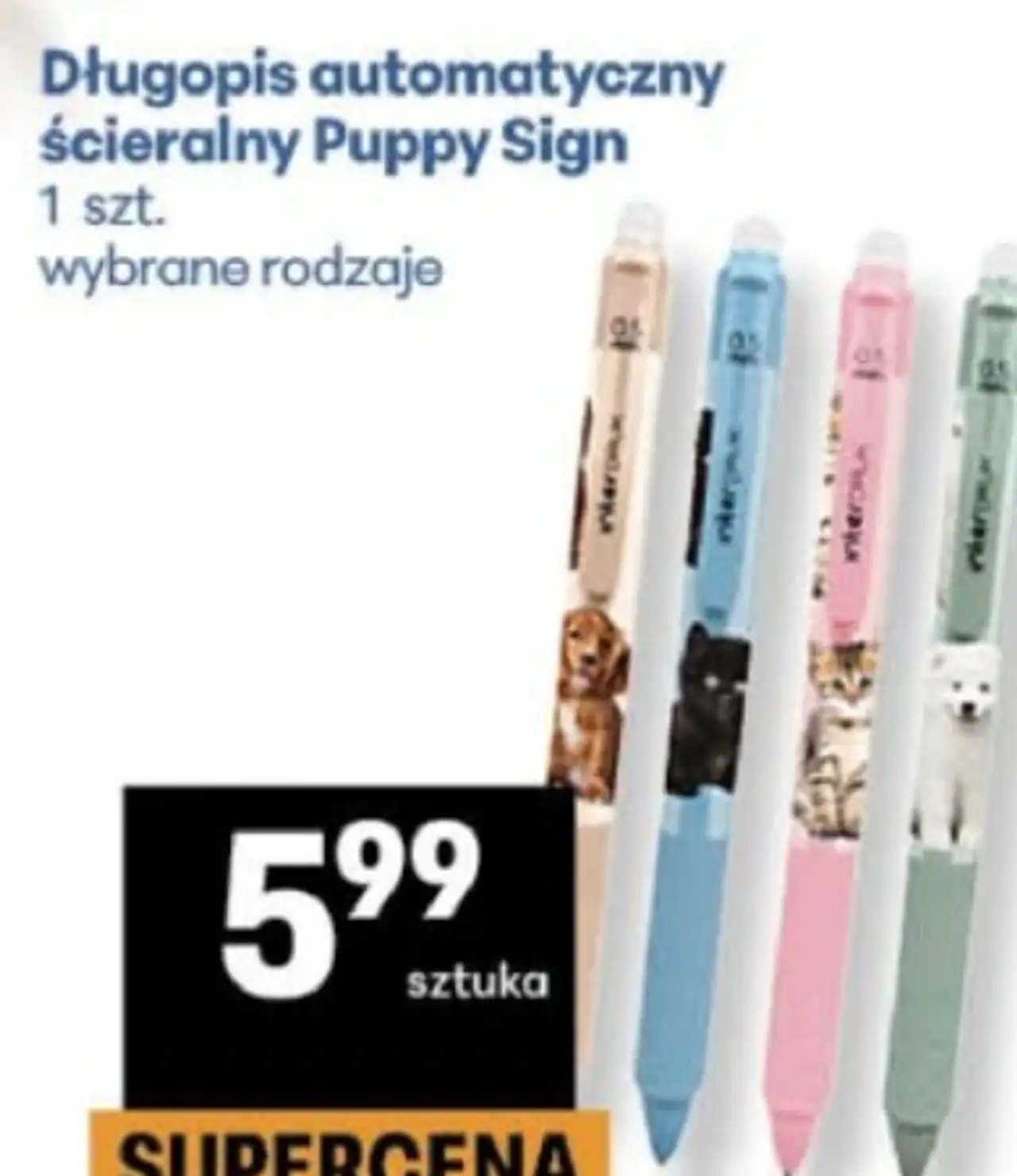 Długopis automatyczny ścieralny Puppy Sign