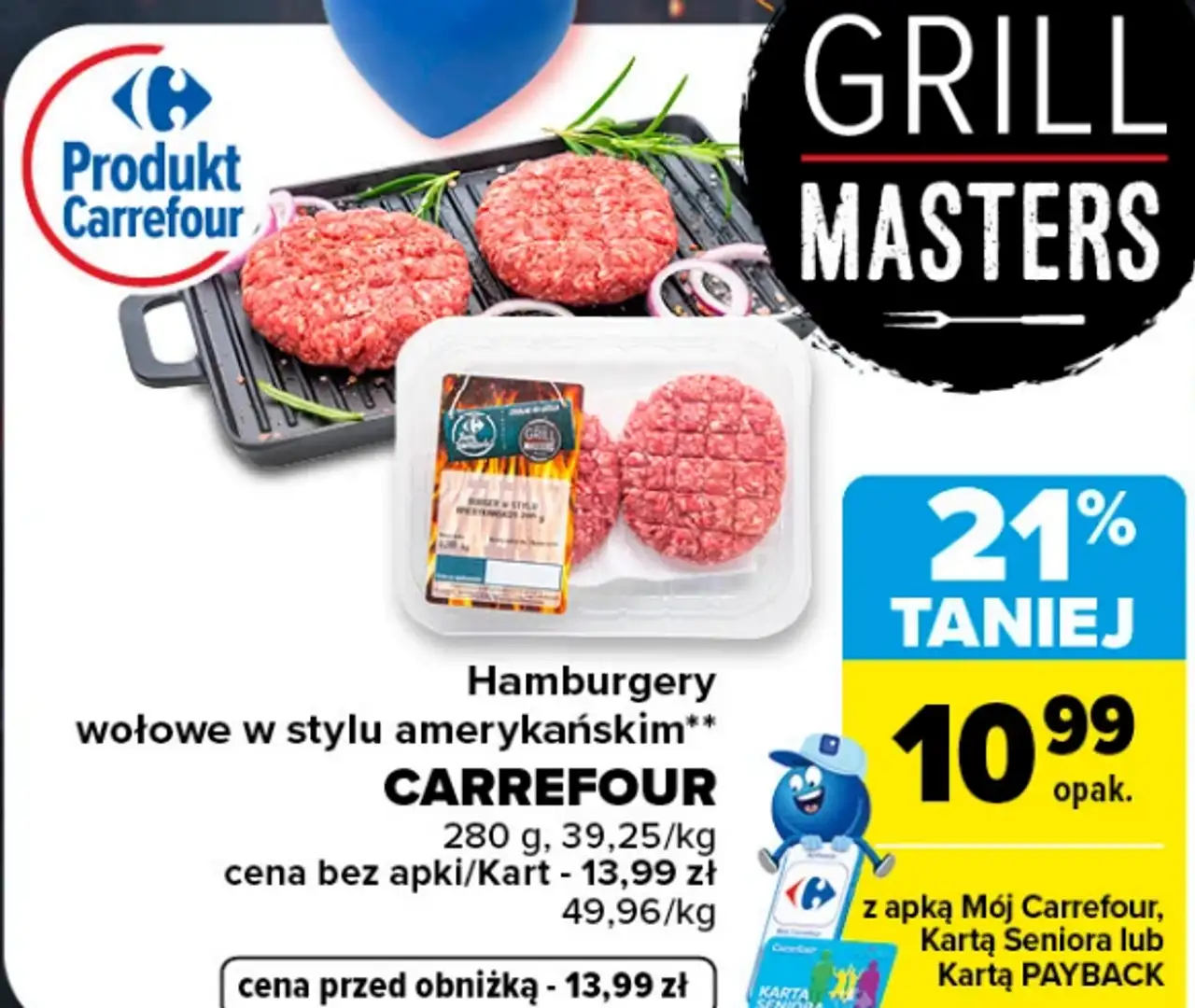 Hamburgery wołowe w stylu amerykańskim Carrefour