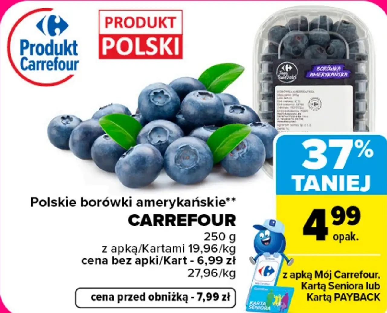 Polskie borówki amerykańskie Carrefour
