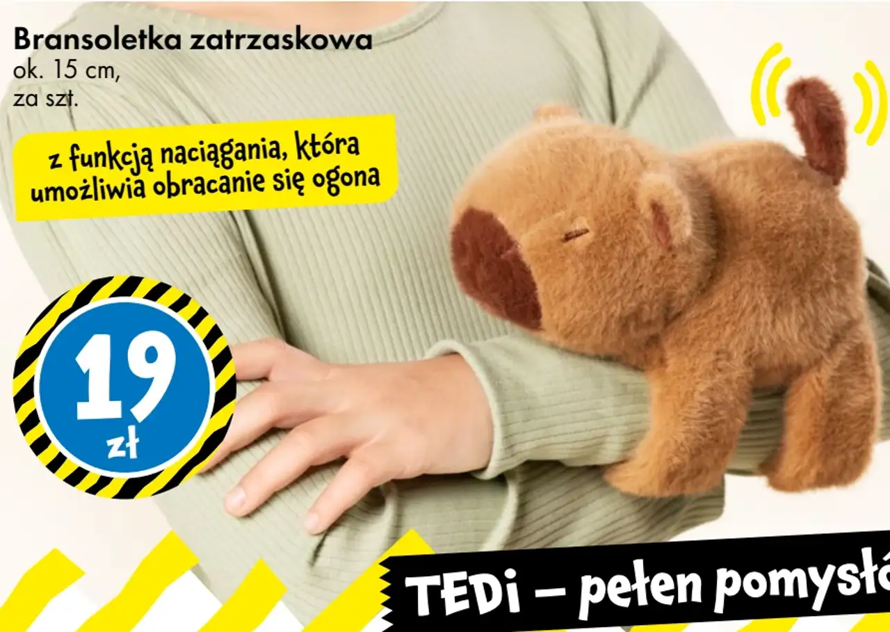 Bransoletka zatrzaskowa Kapibara ok. 15 cm