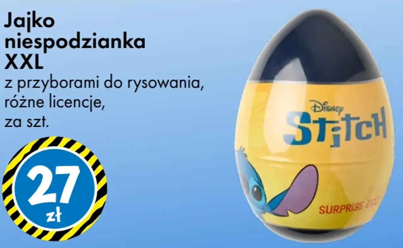 Jajko niespodzianka XXL Lilo i Stitch z przyborami do rysowania