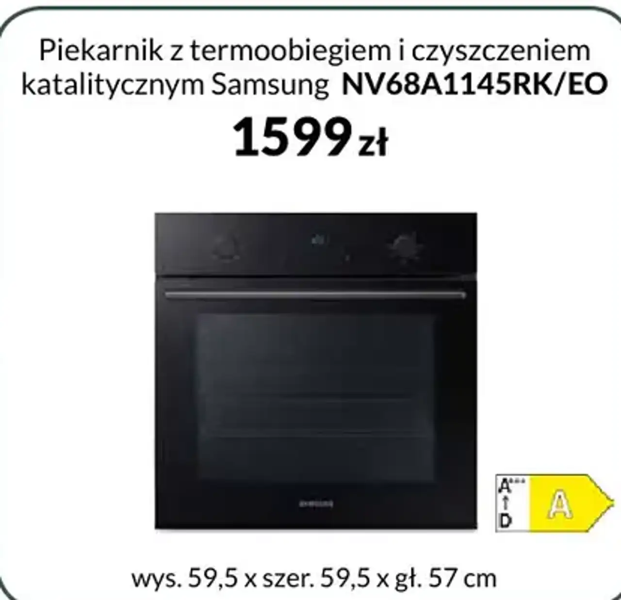 Piekarnik z termoobiegiem i czyszczeniem katalitycznym Samsung NV68A1145RK/EO