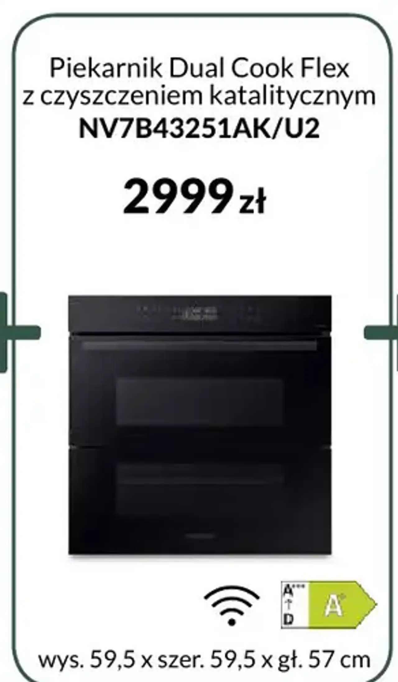 Piekarnik Dual Cook Flex z czyszczeniem katalitycznym Samsung NV7B43251AK/U2