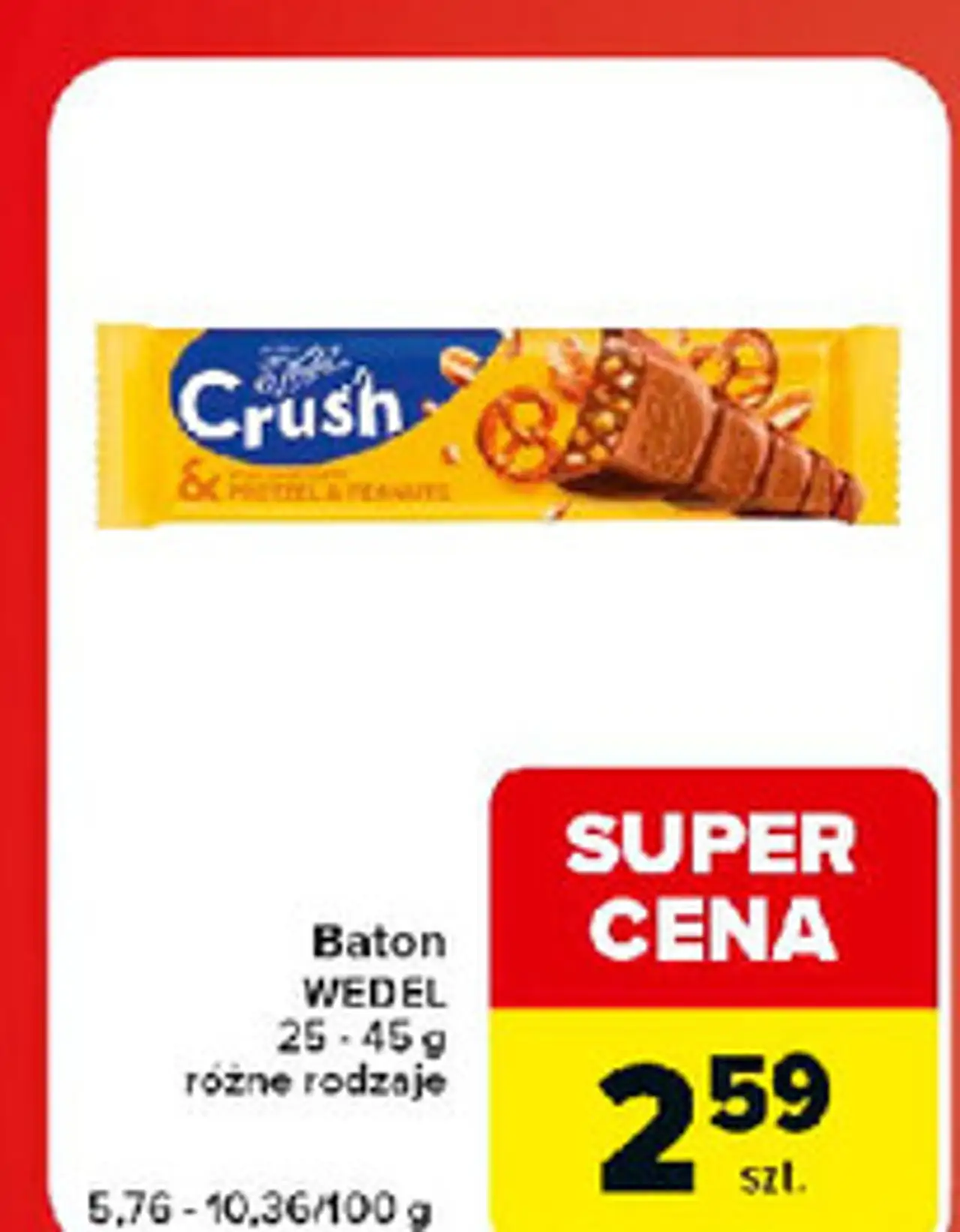 Baton mleczna czekolada i precelki E.wedel Crush
